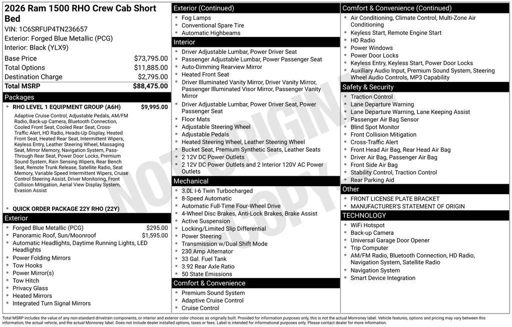 ram ram 1500 pickup 2026 1C6SRFUP4TN236657 image ram ram 1500 pickup 2026 1C6SRFUP4TN236657 image